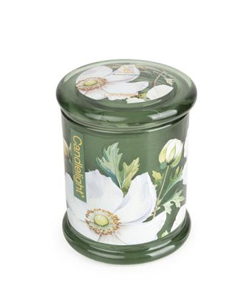 Large White Poppy & Sage Lidded Jar Candle