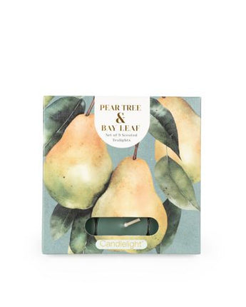 Set of 9 Pear Tree & Bay Leaf Tealights