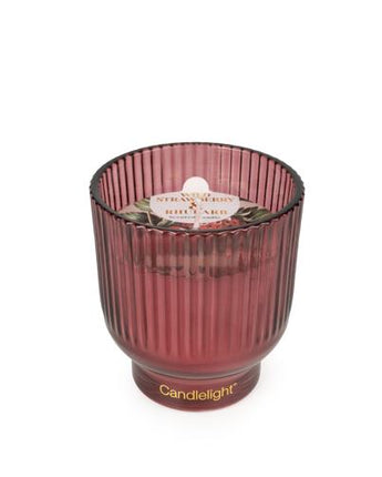 Medium Wild Strawberry & Rhubarb Footed Candle