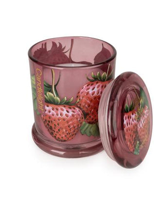Large Wild Strawberry & Rhubarb Lidded Jar Candle
