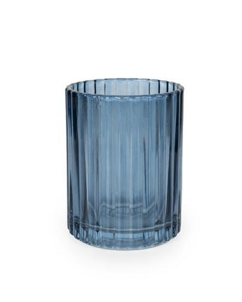 Blue Ridged Glass Tumbler