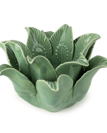Lotus Flower Green Tealight Holder