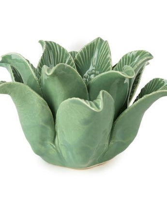 Lotus Flower Green Tealight Holder