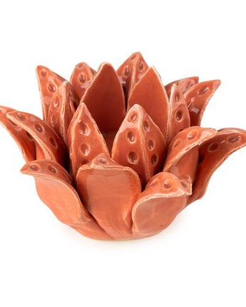 Paradise Flower Terracotta Tealight Holder