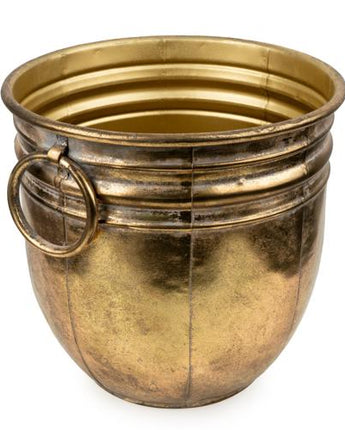 Antique Gold Large Metal Planter