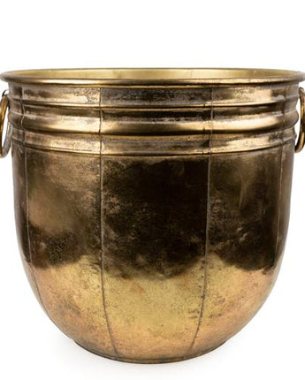 Antique Gold Large Metal Planter