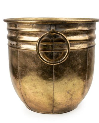 Antique Gold Small Metal Planter