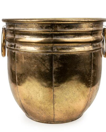 Antique Gold Small Metal Planter
