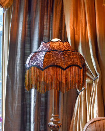 Large Animal Print Frilled Lampshade