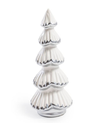 Classic Style White & Silver Ceramic Christmas Tree