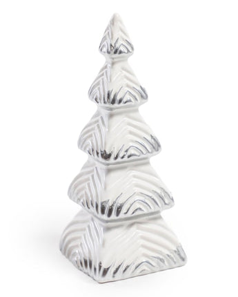 White & Silver Ceramic Christmas Tree