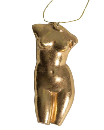 Gold Leaf Female Torso Hanging Decoration