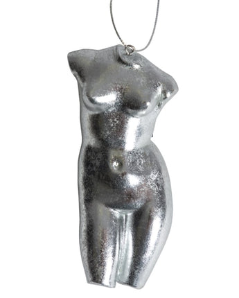 Silver Leaf Female Torso Hanging Decoration