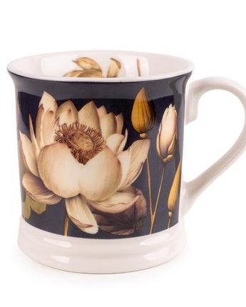 Lotus Flower Blue Tankard Mug