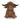Doorstop highland cow with large horns on a white background