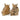 Gold lion head bookends with crowns on a white background