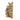 Gold lion head with a crown on a white background