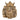 Gold lion head bookends on a white background