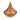 Decorative amber brown coloured glass candle on a white background