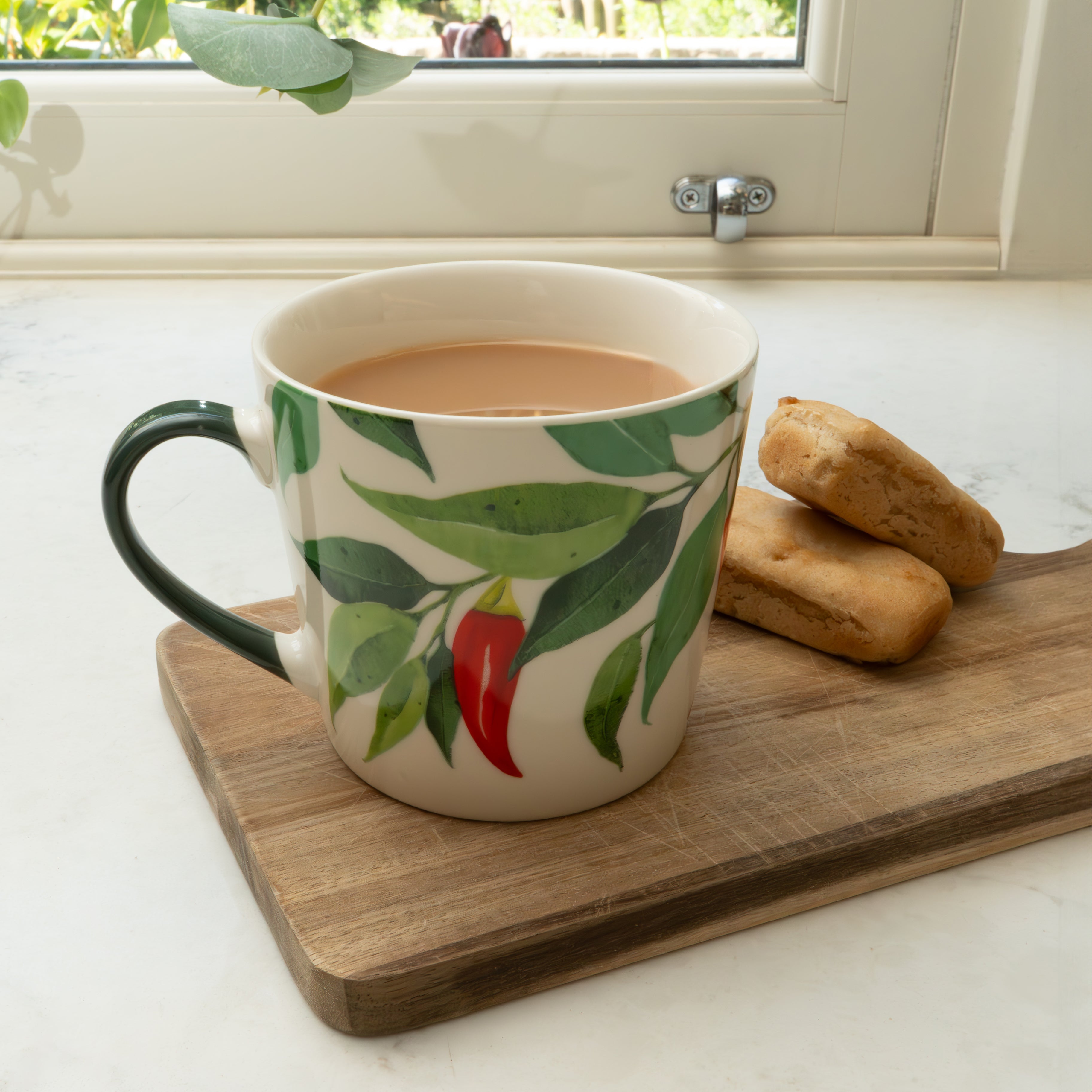 Chilli Mug Wide Conical Mug - Mediterranean Chilli Design – Madison & Mayfair