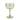 Green ribbed champagne glass on a white background
