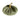 Green velvet pumpkin cushion on a white background