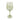 Green wine glass on a white background