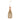 Gold glittery bottle-shaped ornament on a white background