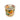 Candle in a glass container with pumpkin design on a white background