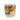 Decorative glass jar candle with pumpkins and leaves on a white background