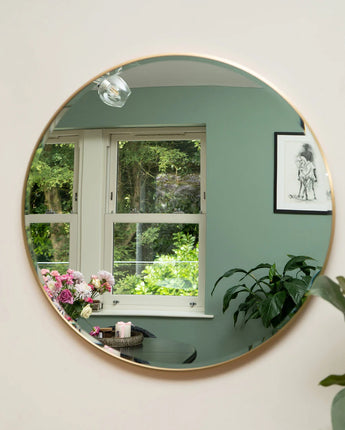 Large 80CM Round Mirror with Gold Metal Frame