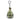 Set of two green oil bottles with metal stand on a white background