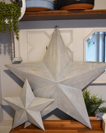 76cm 3D MDF Star - Grey Wash