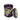 Purple candle with fig design on a white background