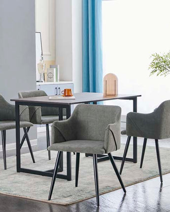 Set of 2 Aldridge Dining Chair with Black Leg in Terry Grey