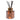 An amber glass reed diffuser bottle from a candle gift set, featuring a printed autumn design