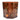 A hexagonal glass candle jar by Candelight, decorated with an autumn-themed pattern featuring pumpkins