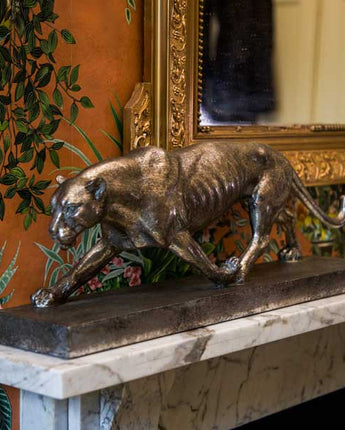 Art Deco Silver Panther Ornament on a Plinth