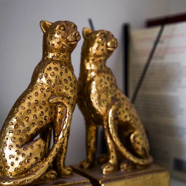 Art Deco Style Gold Leopard Bookends – Madison & Mayfair