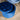 Blue Brooklyn Velvet Ottoman Stool with Gold Legs
