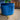 Blue Brooklyn Velvet Ottoman Stool with Gold Legs