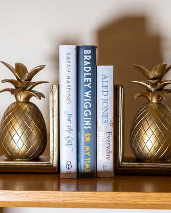 Art Deco Style Gold Pineapple Bookends