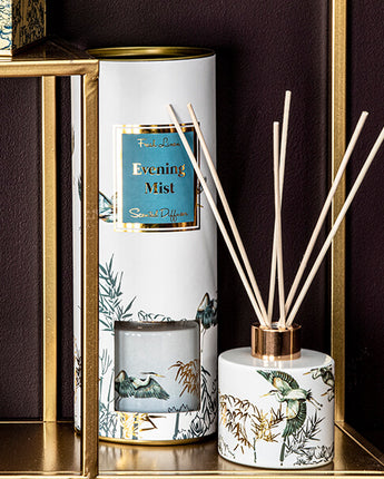 Gold and White Evening Mist- Reed Diffuser with a Stout Vase