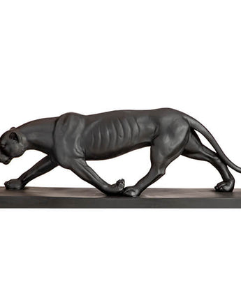 Art Deco Style Black Panther On Plynth Ornament