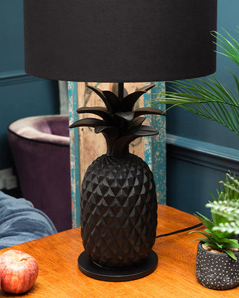 Black and Gold Pineapple Lamp with Matching Shade