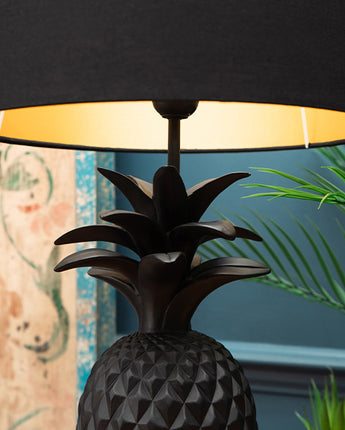 Black and Gold Pineapple Lamp with Matching Shade