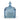 Blue glass jar with a textured surface and decorative lid on a white background