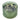 Green textured candle with a decorative lid featuring leaf patterns on a white background