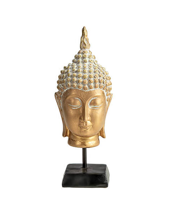 Graceful Gold Buddha on Black Stand