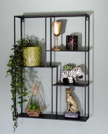 70cm Rectangular Wall Shelf Unit Black